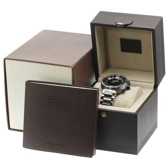 LOUIS VUITTON Tambour in black Q118F Quartz Men's Watch_885969 - Picture 3 of 7